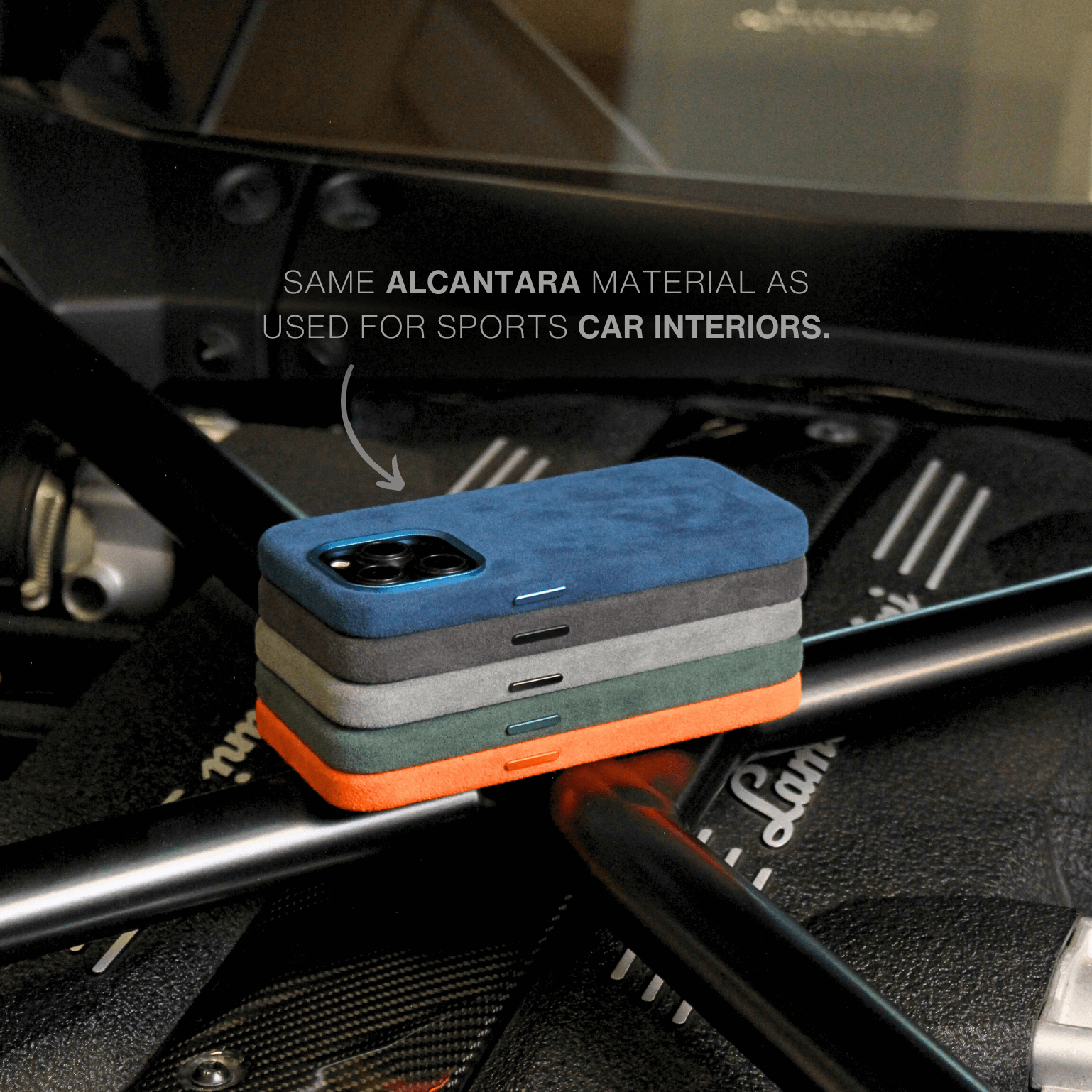 Alcantara iPhone Case + MagSafe Wallet - Midnight Blue Edition