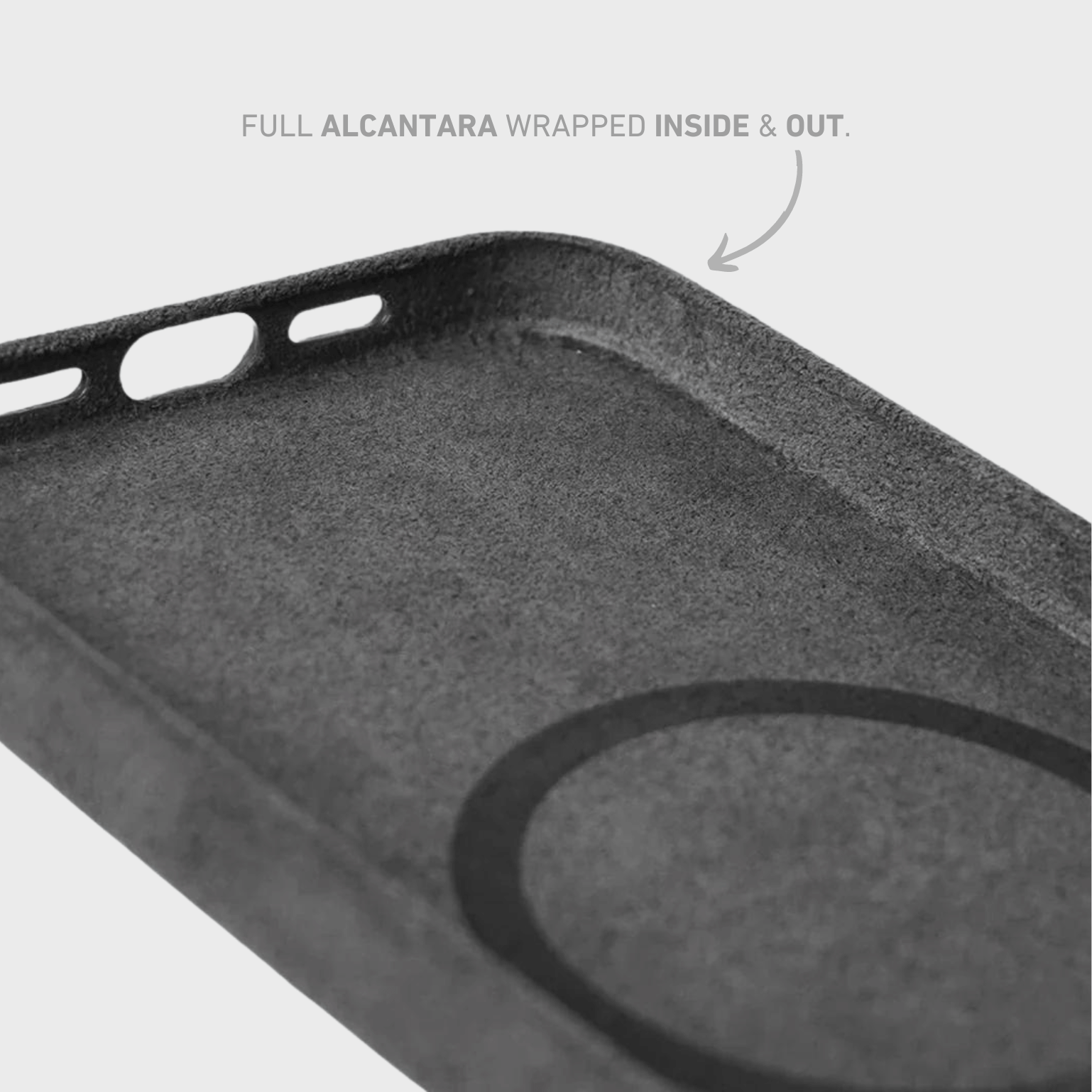 Alcantara iPhone Case + MagSafe Wallet - Space Gray Edition