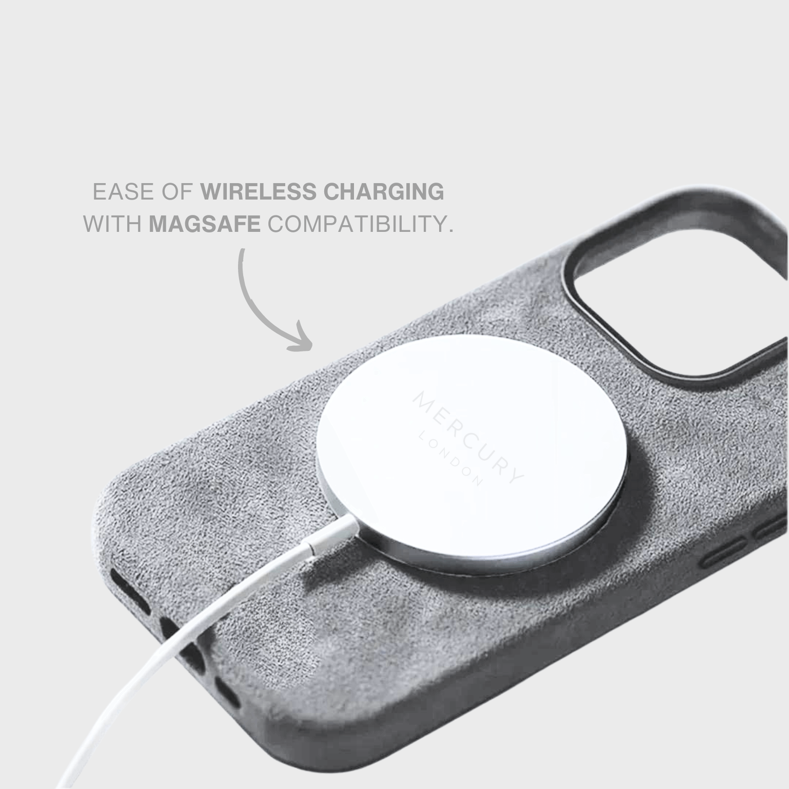 Alcantara iPhone Case + MagSafe Wallet + AirPod Case - Moon Gray Edition