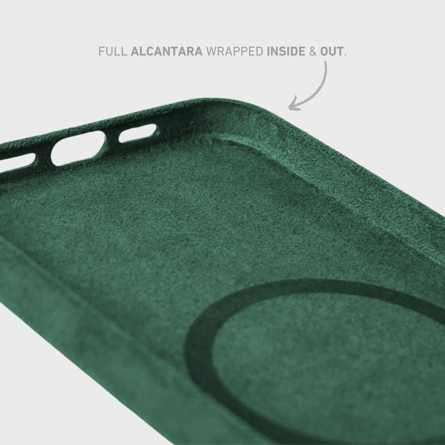 Alcantara iPhone Case + MagSafe Wallet - Forest Green Edition