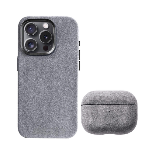 Alcantara iPhone Case + AirPod Case - Moon Gray Edition